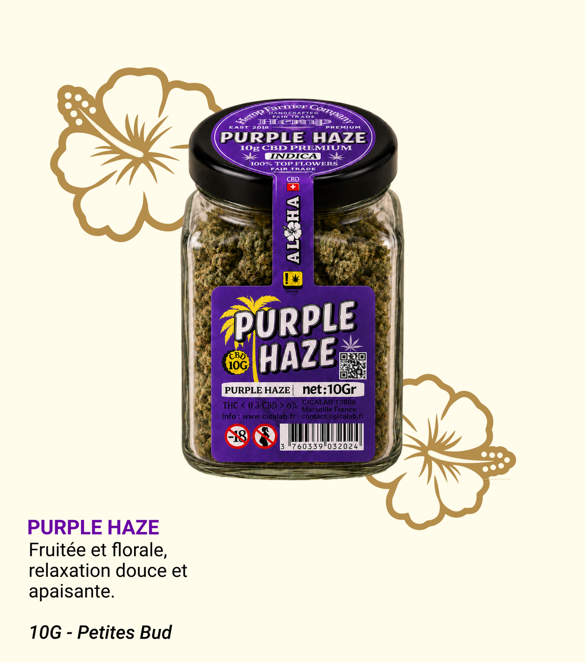 Purple Haze CBD 10G Greenhouse – Aloha Cica Lab