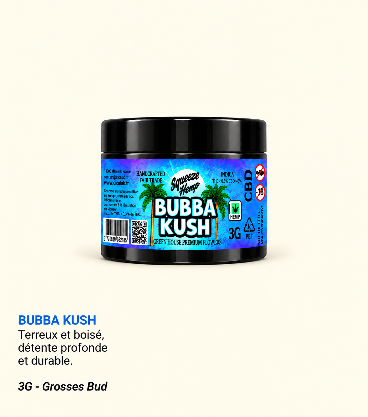 Bubba Kush CBD 3G Greenhouse – Aloha Cica Lab