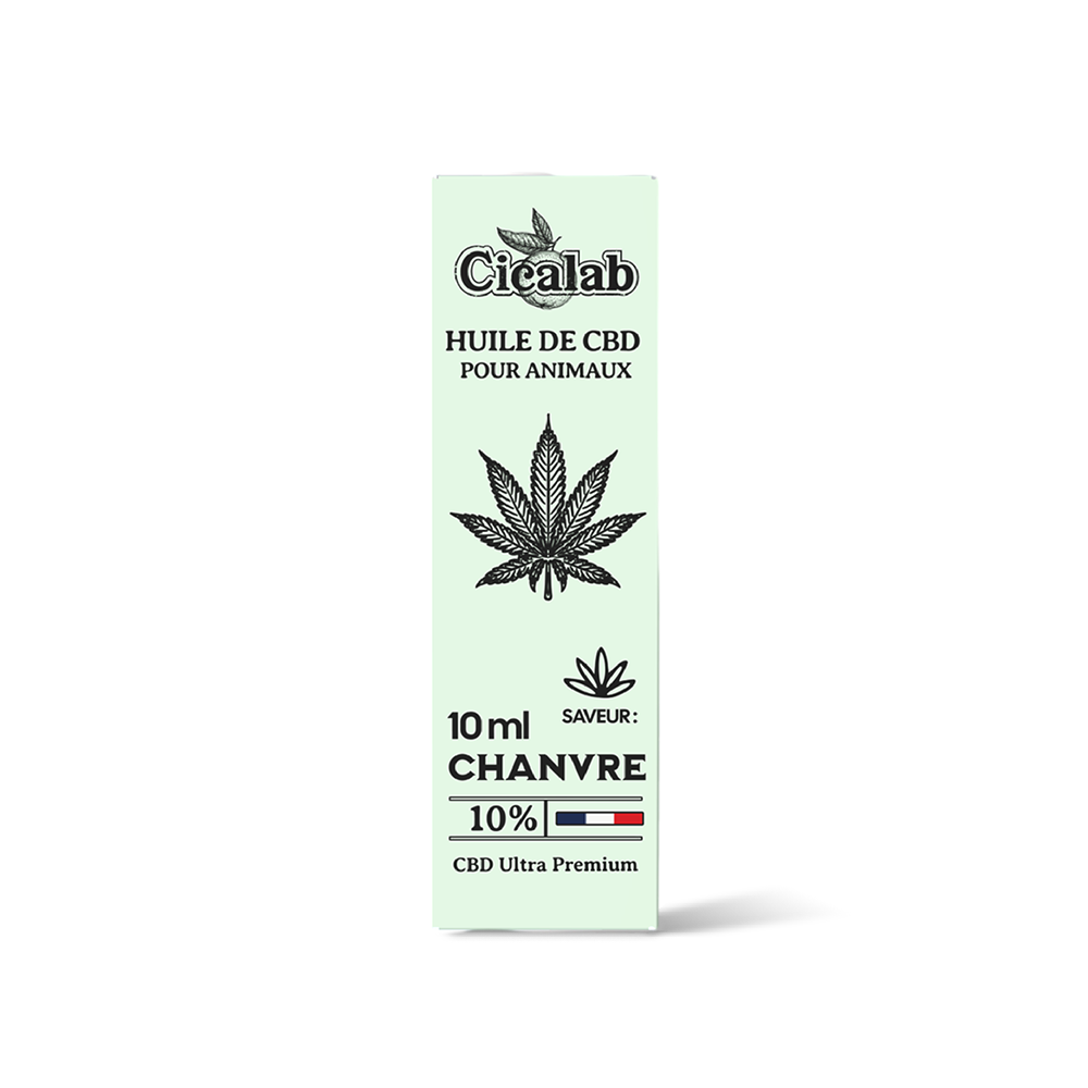 Huile CBD pour animaux Cica Lab 10% Chanvre 10 ml – boîte