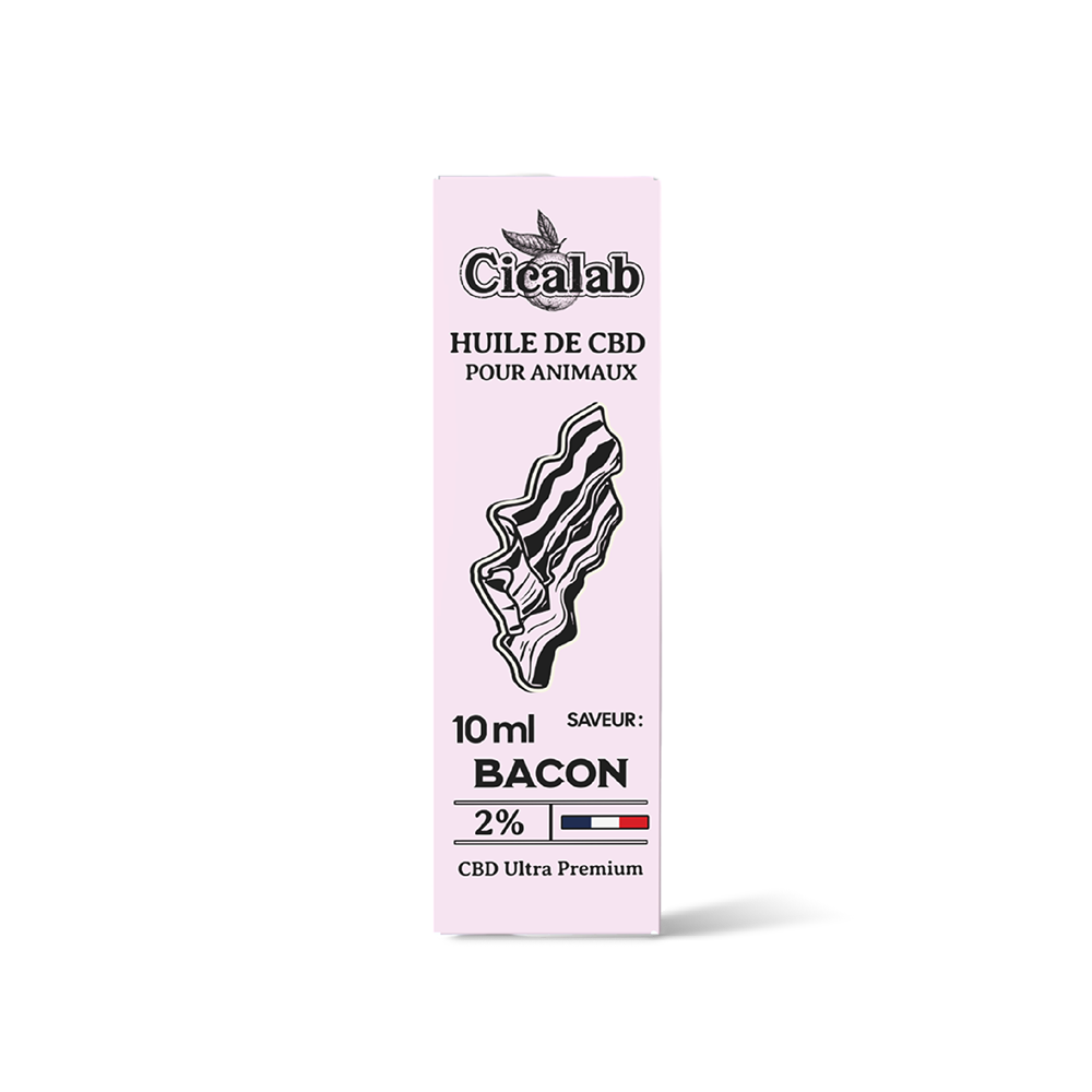Huile CBD pour animaux Cica Lab 2% Bacon 10 ml – boîte