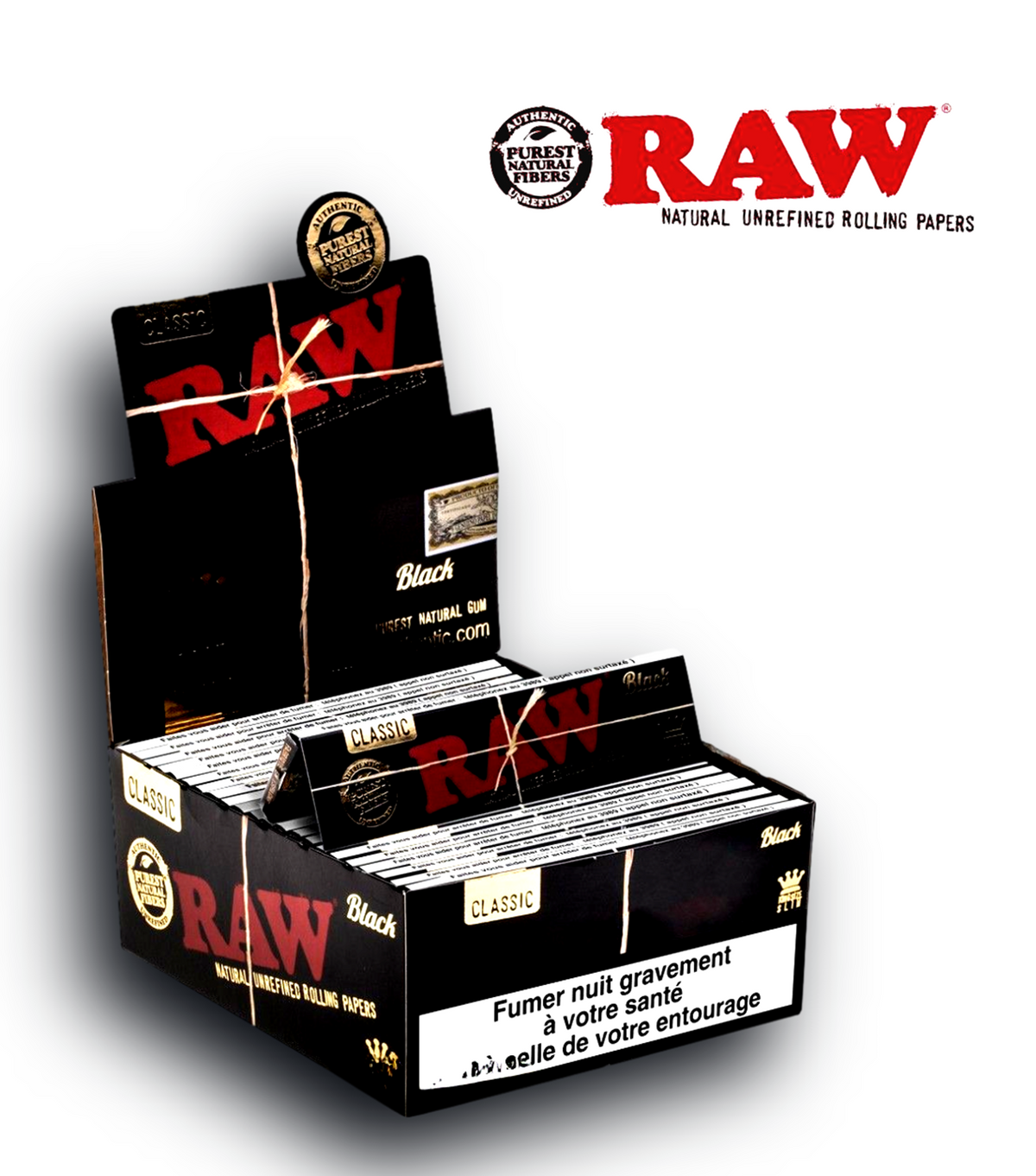 Feuilles à rouler RAW Black Slim King Size – carnet de 32